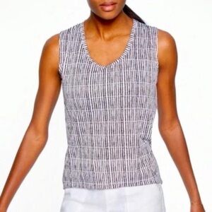 Athleta Breezy Muscle Tee Tank Black & White Size Medium #211630-00‎